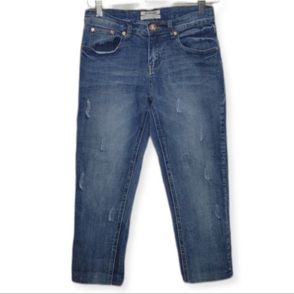 One Teaspoon Medium Rise Relaxed Leg Tappered Rolled Cuff Jeans - Picture 3 of 14